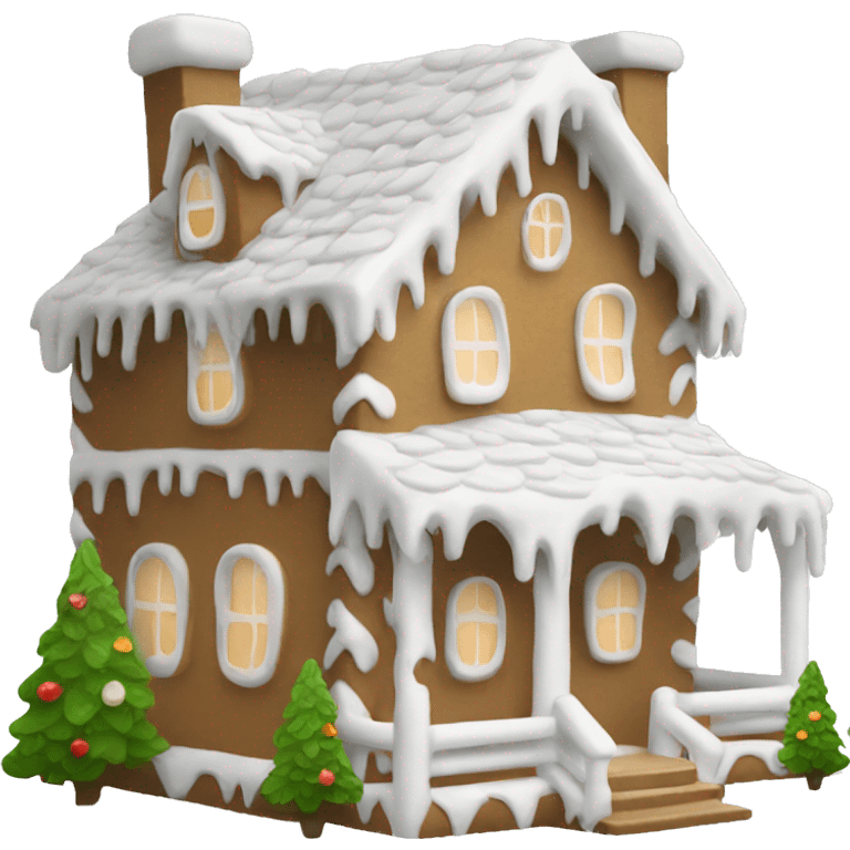 Cosy white gingerbread house  emoji