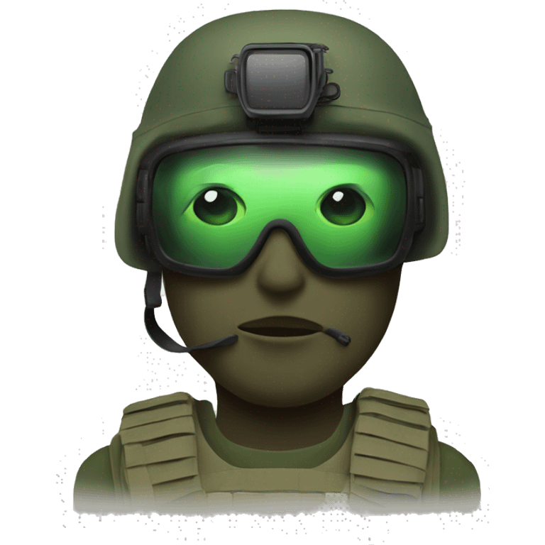 Special Forces Soldier wearing mask with night vision goggles emoji