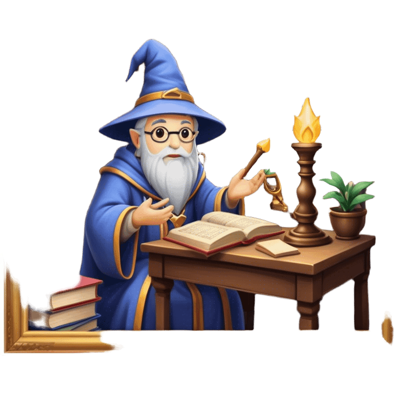 Cozy eclectic wizard’s study emoji