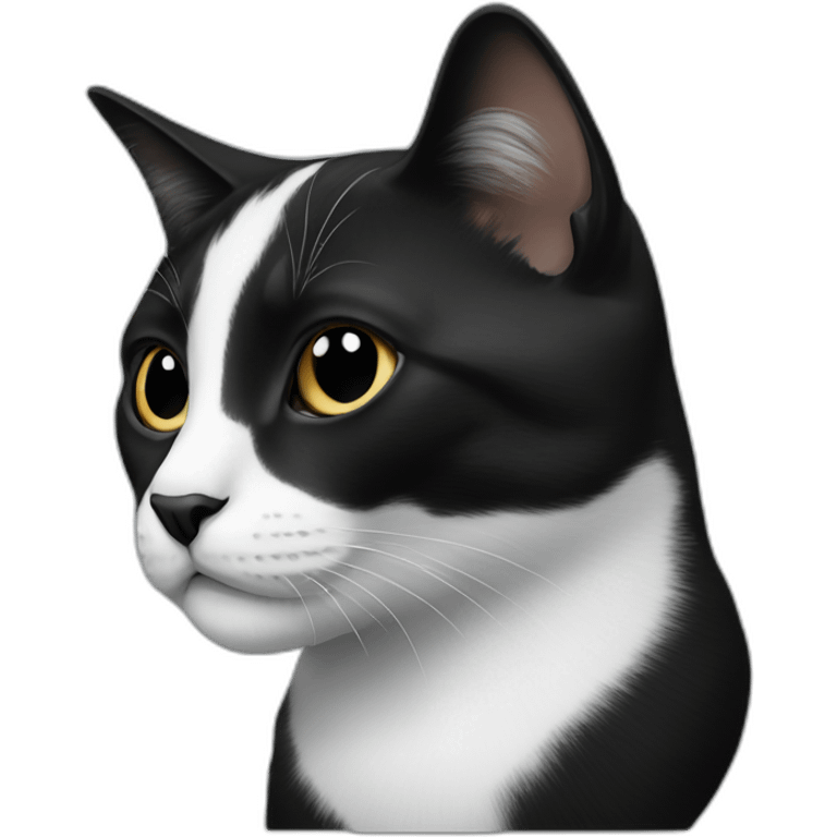 Black and white cat with a Black nose emoji