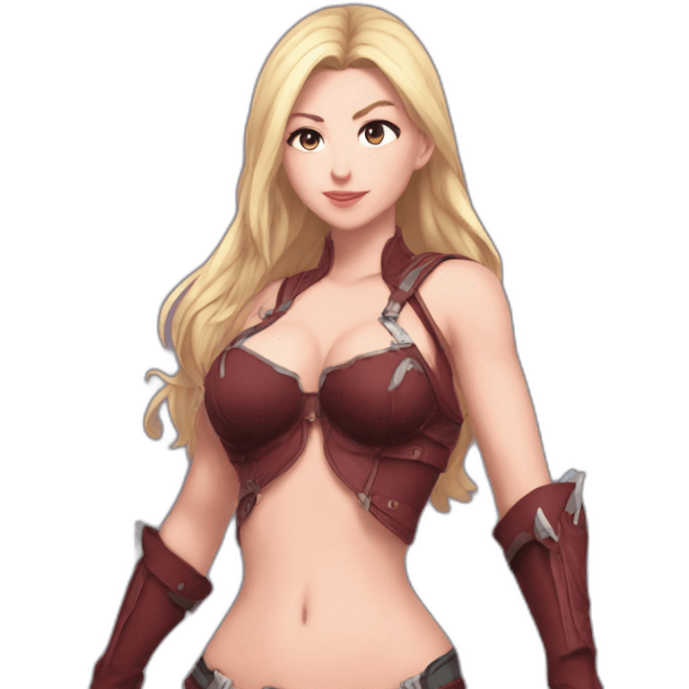 Katarina posing hand cover boobs sfw emoji