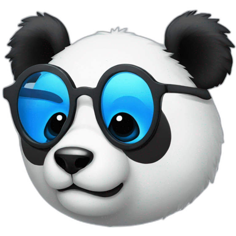 Panda with blue and black glasses emoji