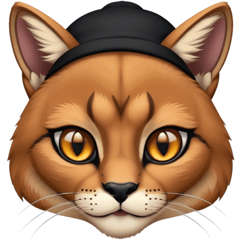 Caracal with beanie emoji