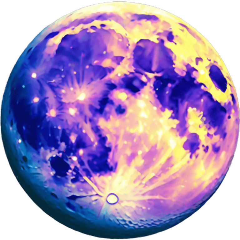 Colorful moon emoji