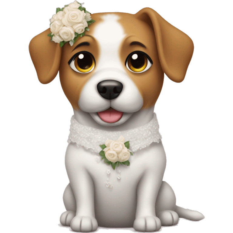 Cute dog in a wedding dress emoji