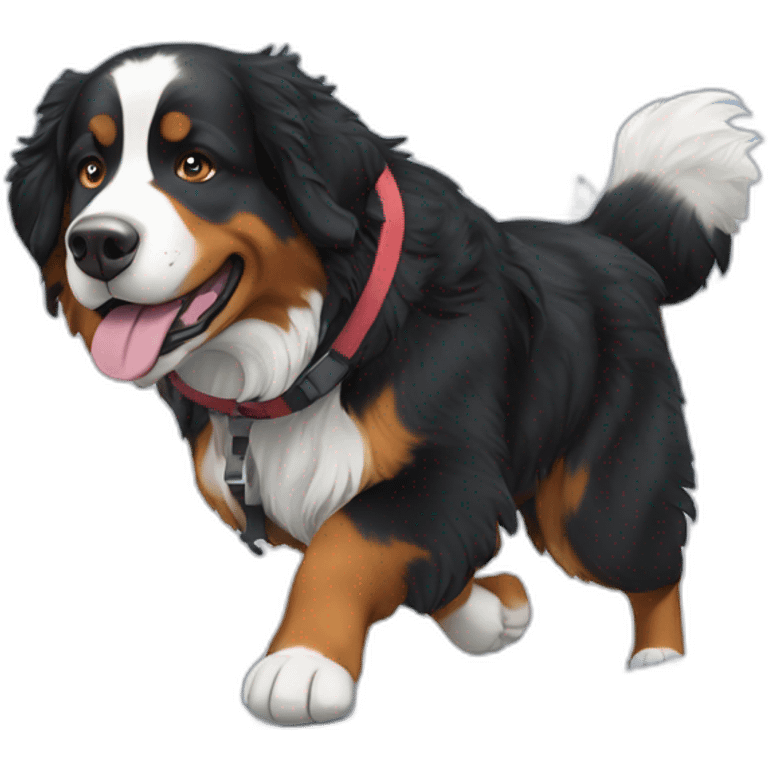 Bernese mountain dog hiking sledging emoji