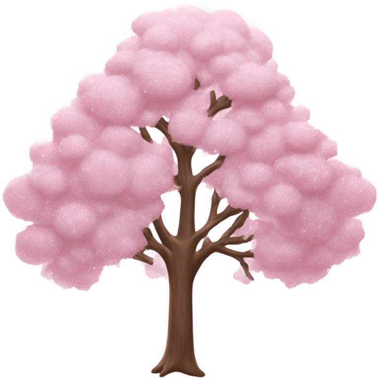 Winter tree with light pink glitter  emoji