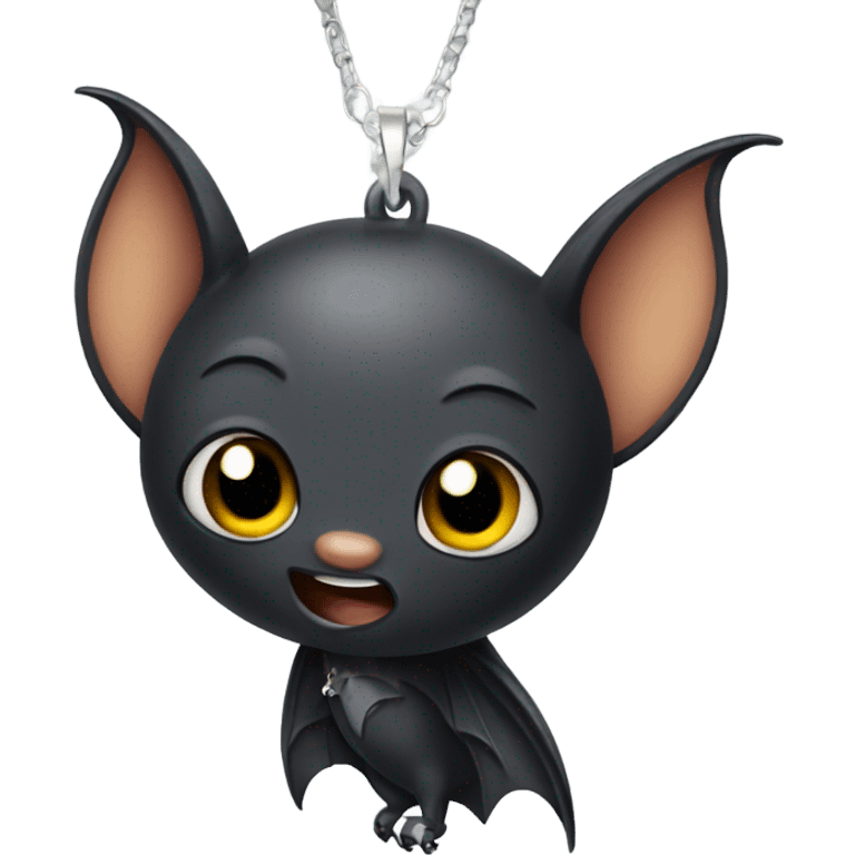 Bat wearing a bat necklace  emoji