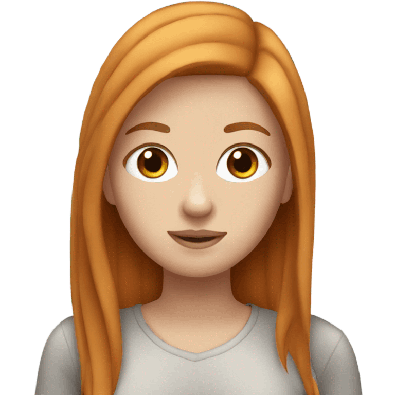 white girl with straight gingerish beautiful hair emoji