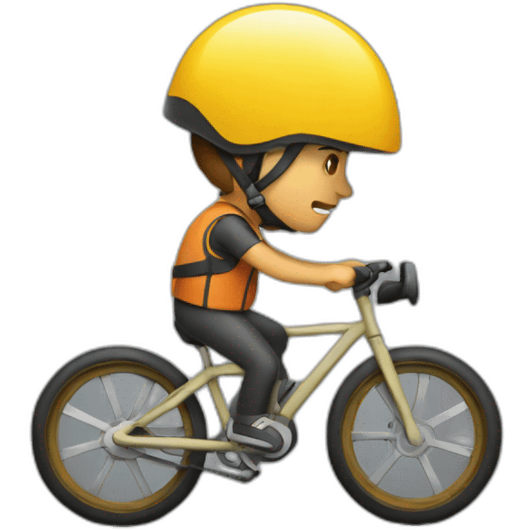 Man on bike with helmet emoji