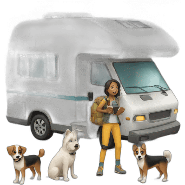 camper-with-dogs emoji