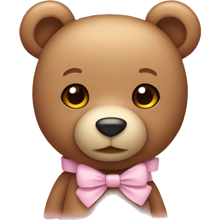 Teddy bear with light pink bow  emoji