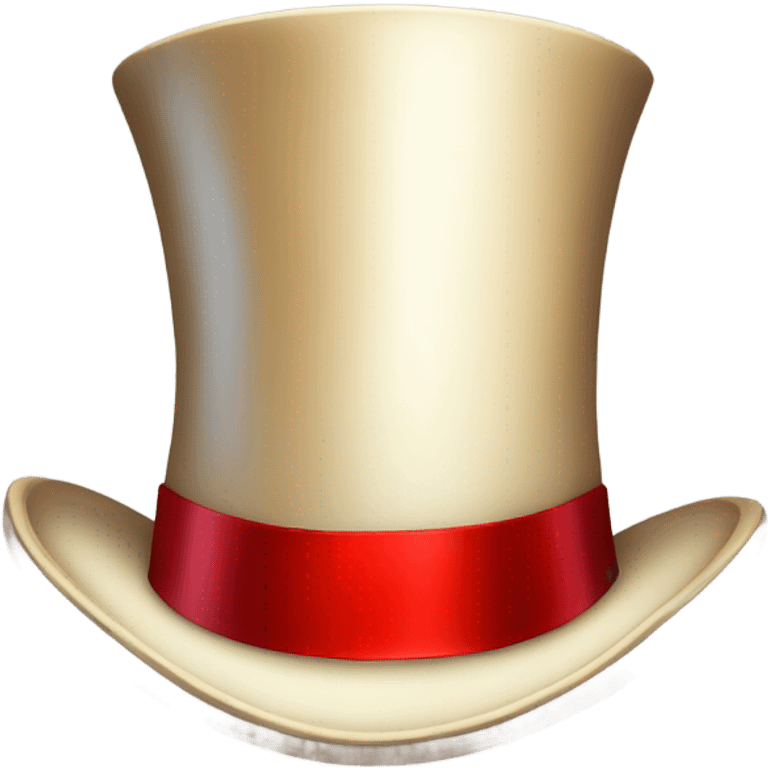 a classic top hat with a red ribbon at the base emoji