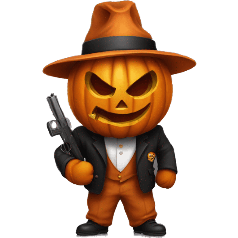 Gangster pumpkin emoji