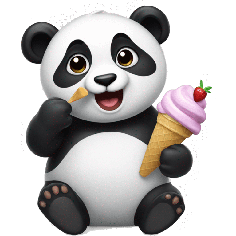 Panda eating ice cream emoji