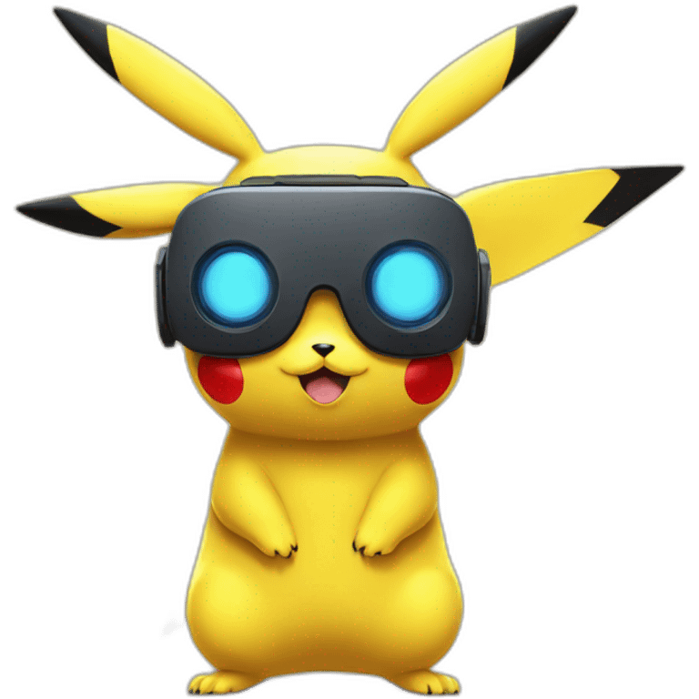 Pikachu wearing a vr emoji