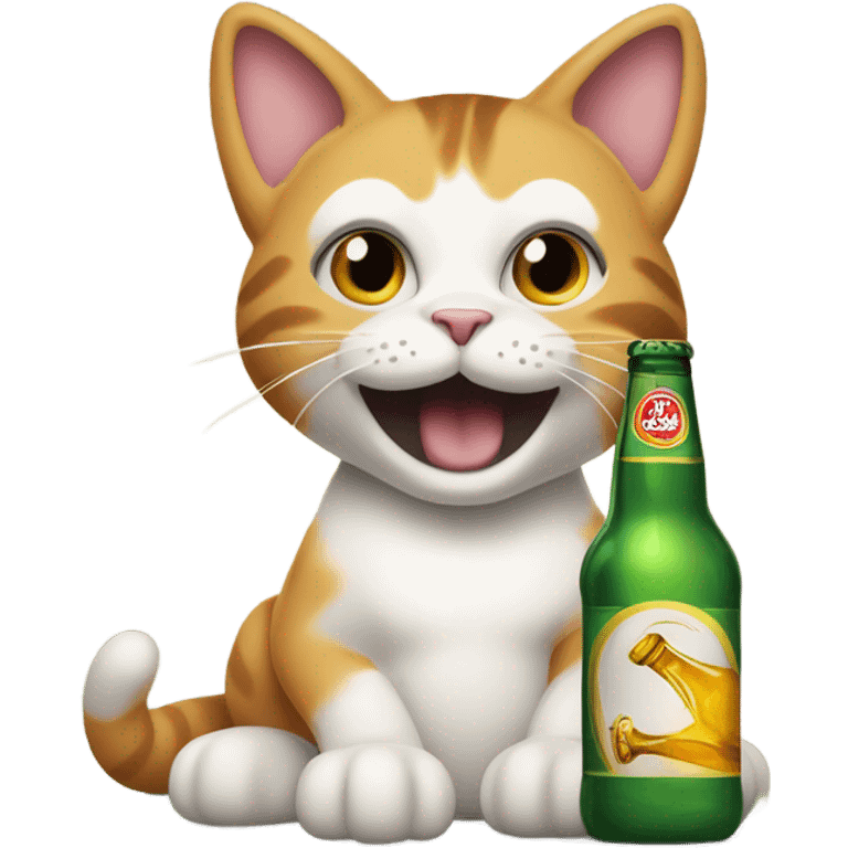 cat and beer emoji