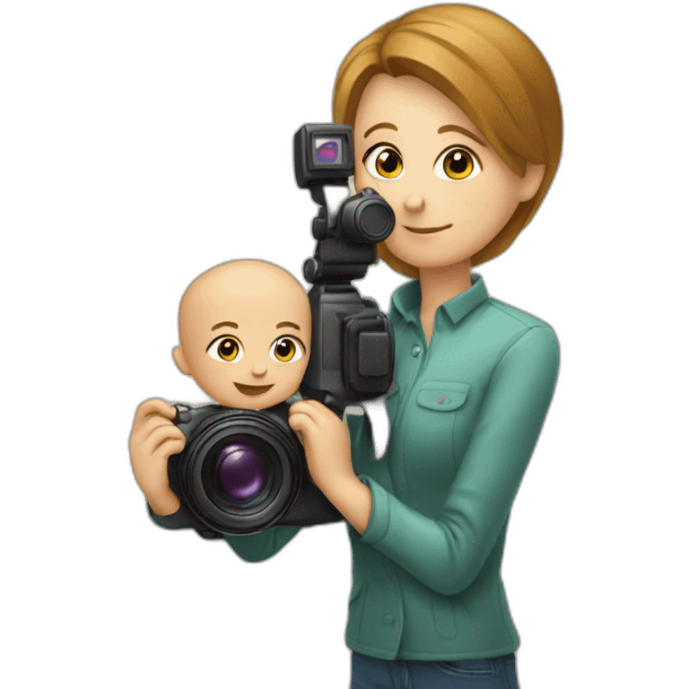 photographer photographing a newborn emoji