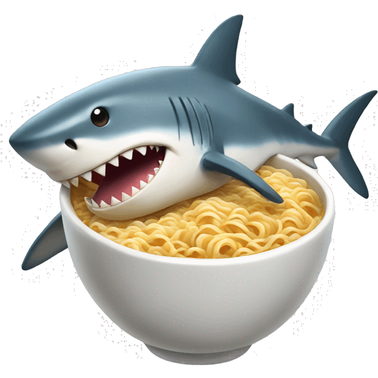 Shark with ramen emoji