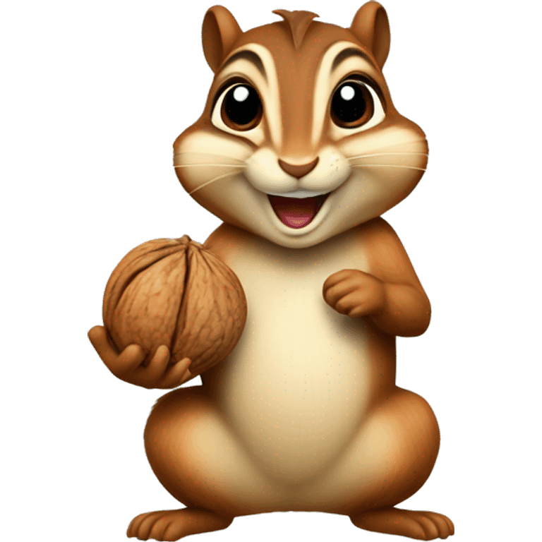 a chipmunk holding a walnut. emoji