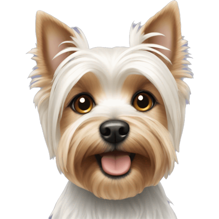 White yorkie terrier  emoji