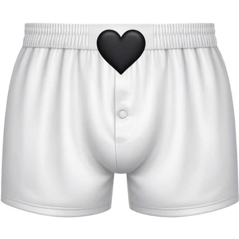 Black heart patterned white pair of boxers emoji