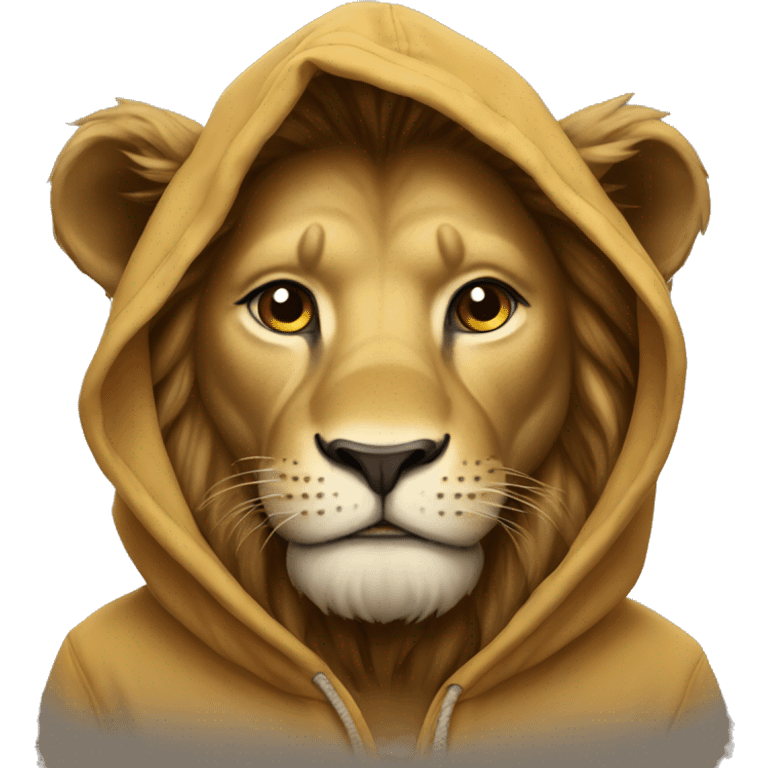 Lion in a hoodie emoji