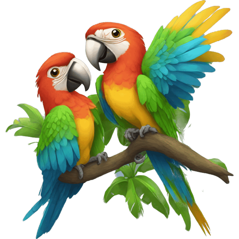 Birds with macaw emoji