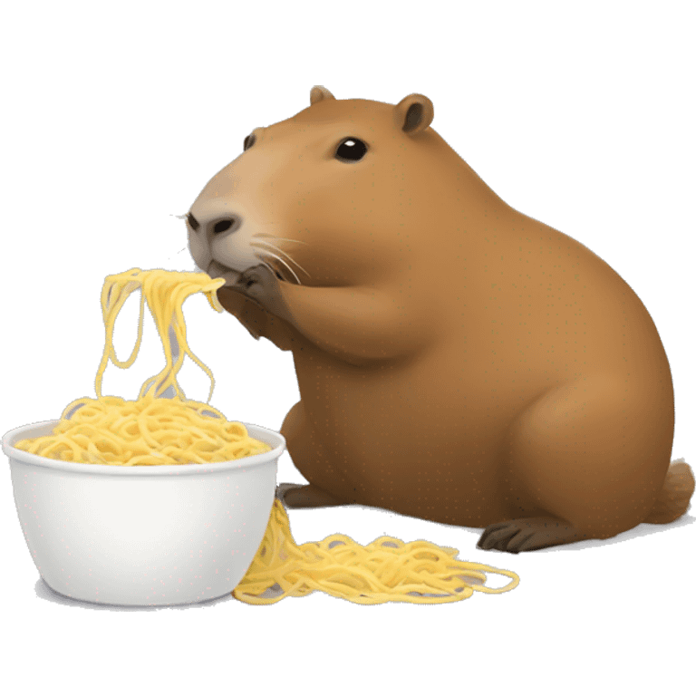 capybara eating pot noodle emoji