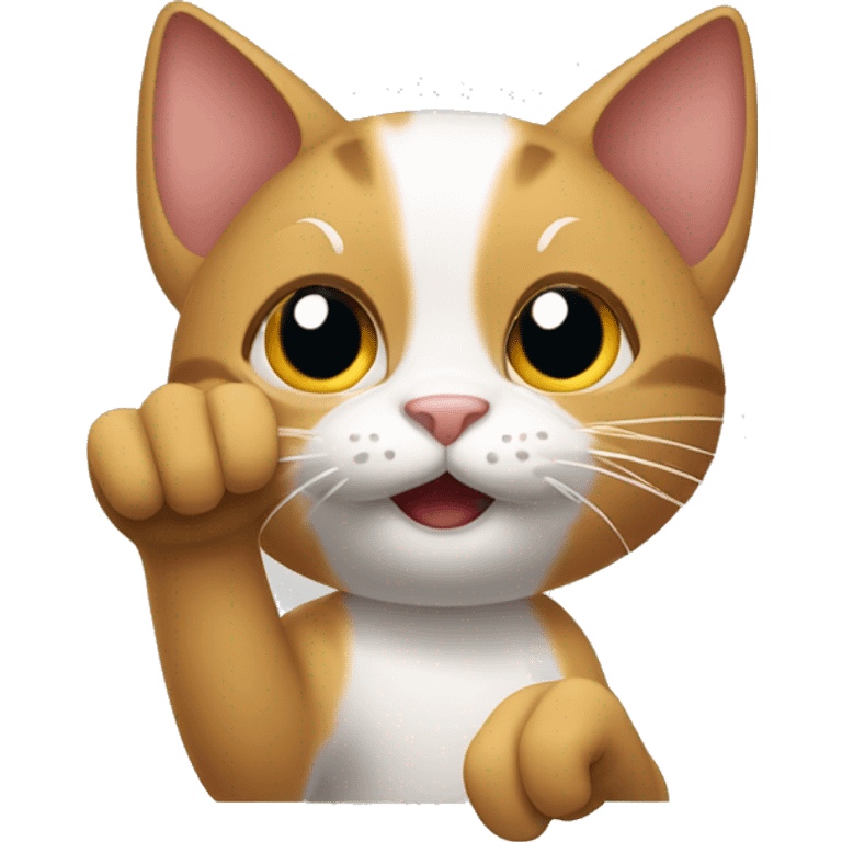 A cat showing its claws. emoji