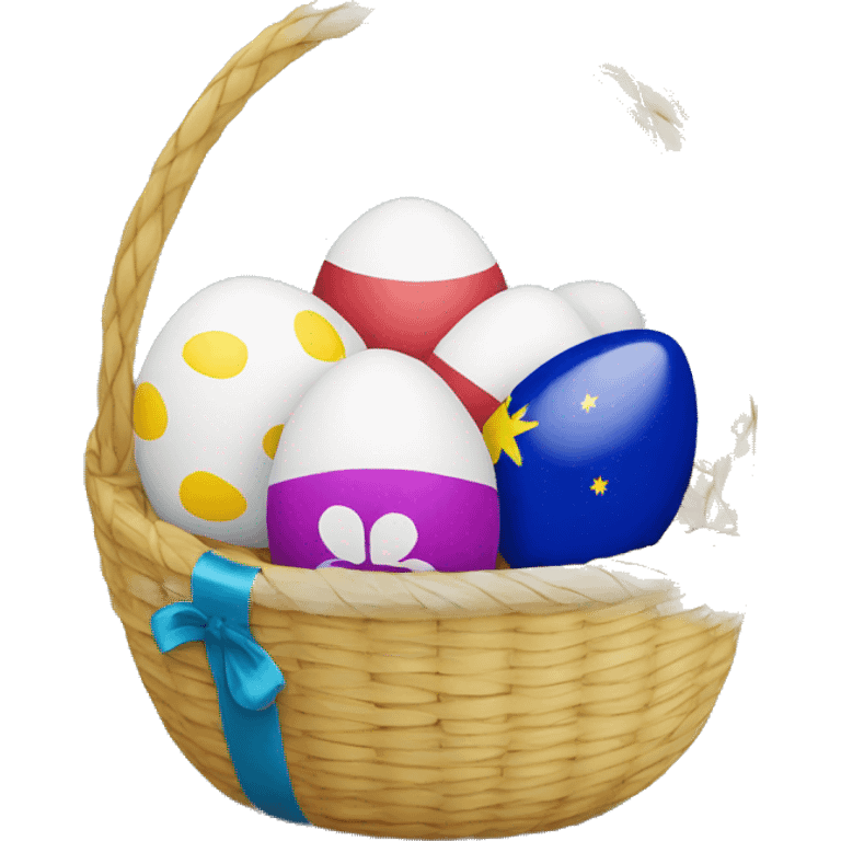 easter basket with european flag eggs emoji