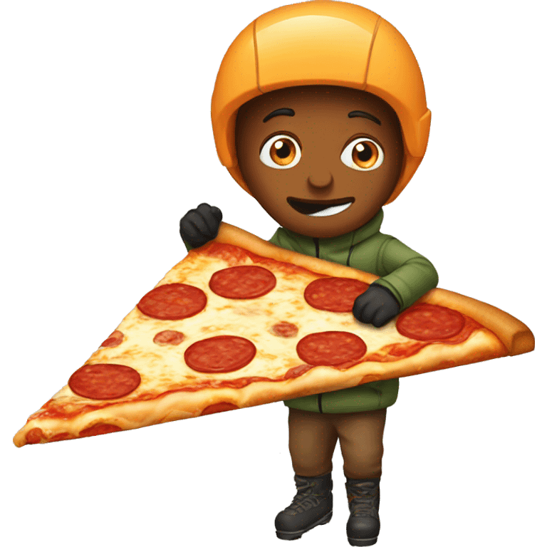 Skiing pizza emoji