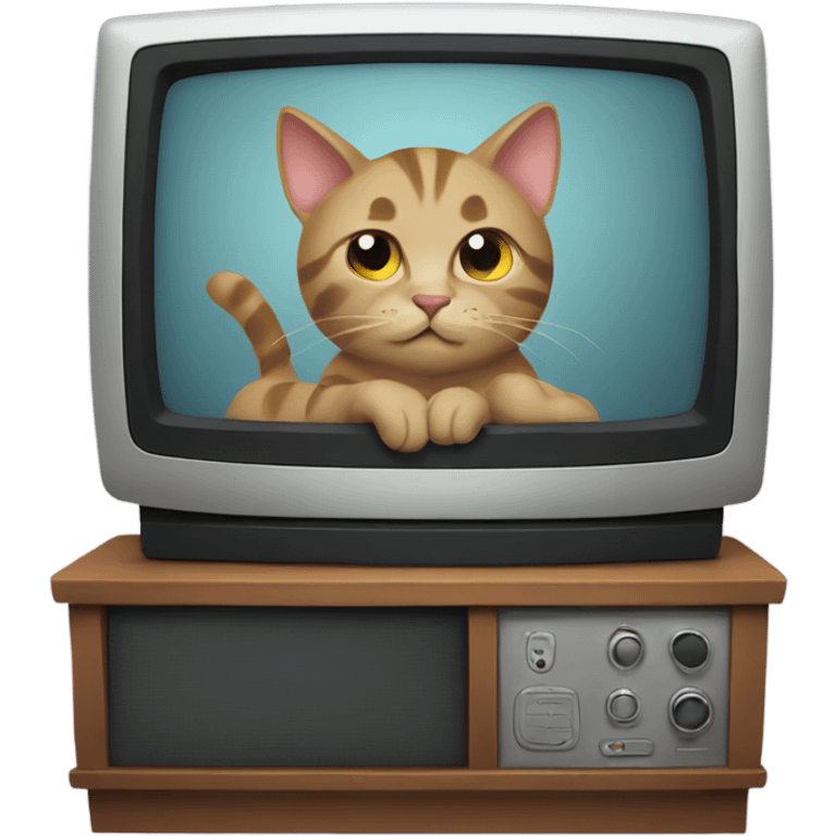 Cat watching tv emoji