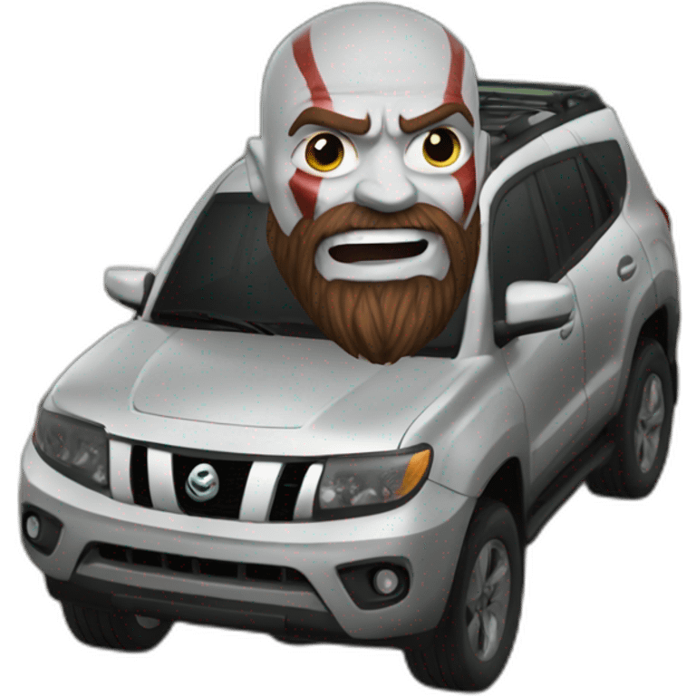 Kratos sur une voiture emoji