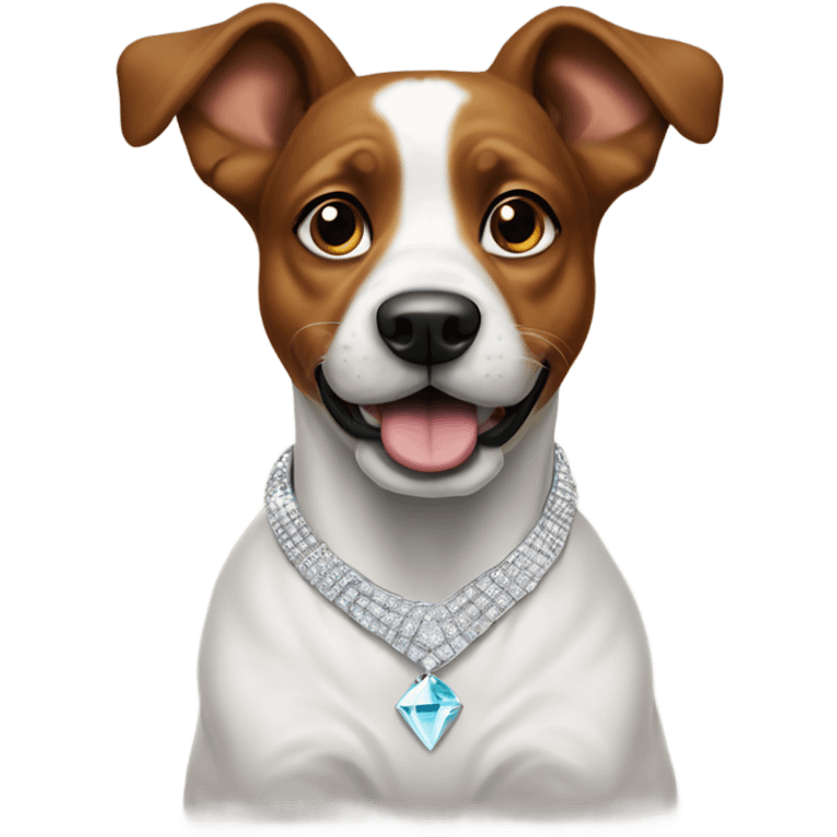 rotwailer dog with diamond necklace emoji