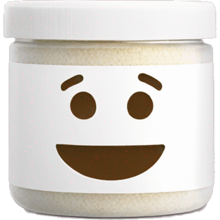 body scrub pot with label emoji