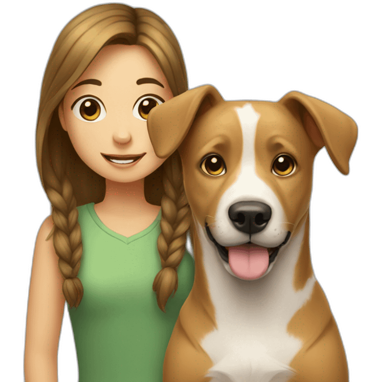 Dog with girl emoji