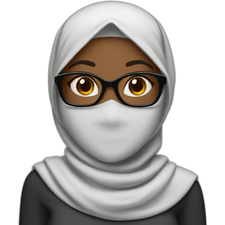 black-girl-with-glasses-wearing-hijab emoji