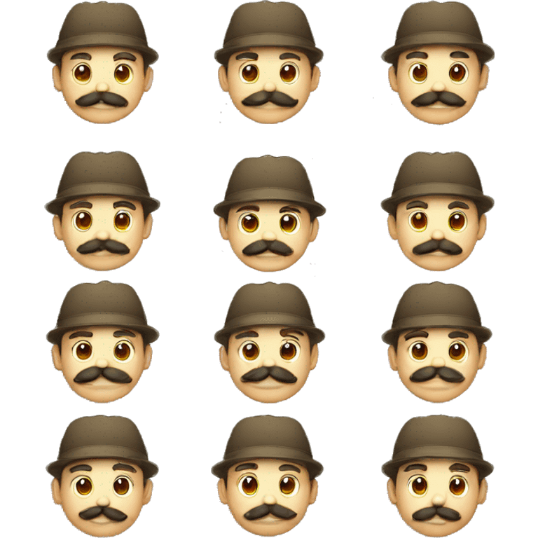 Tío guapo con bigote, con gorra de cumpleaños emoji