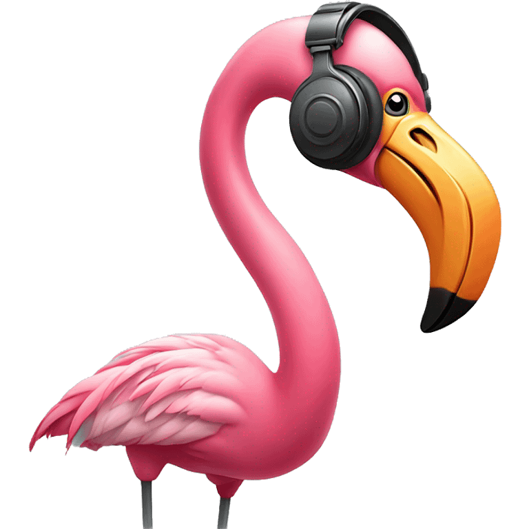 Pink flamingo djing emoji