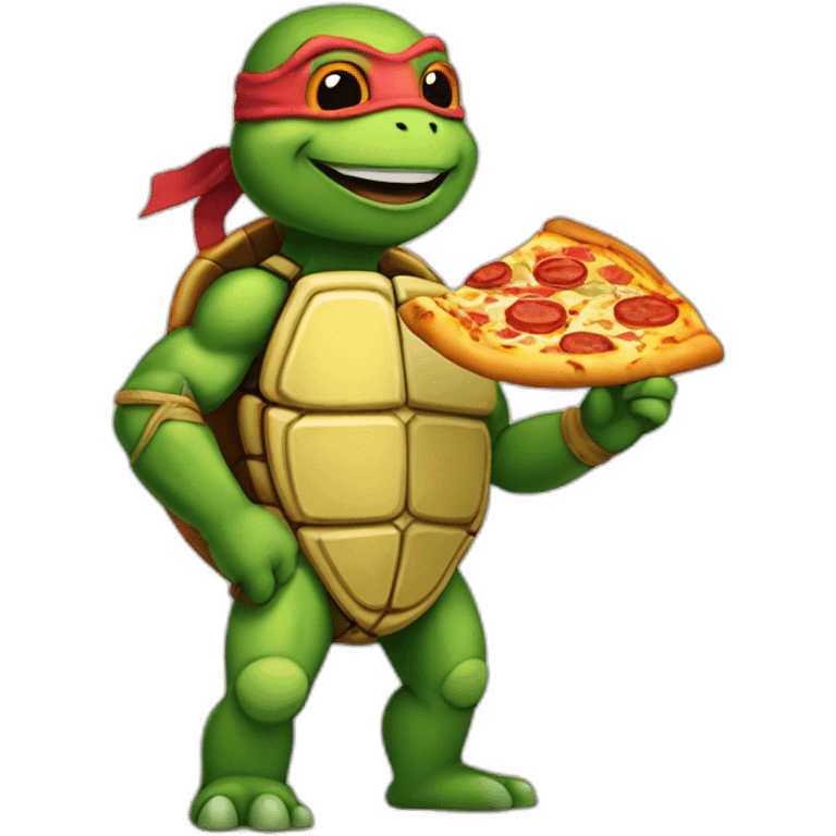 ninja turtle with pizza emoji