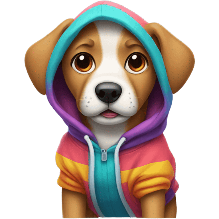 Dog wearing a hoodie emoji