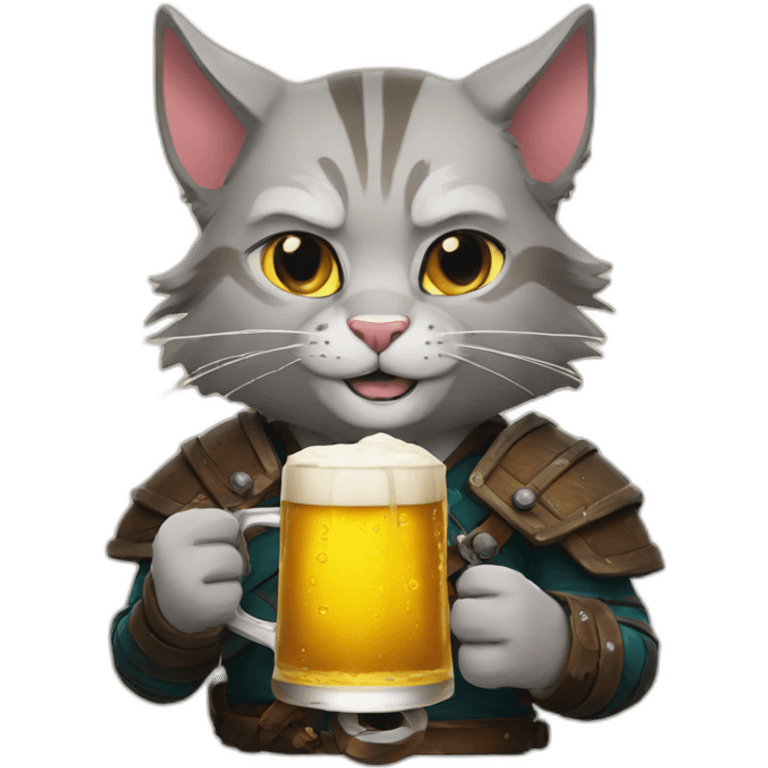 Witcher Cat with beer emoji