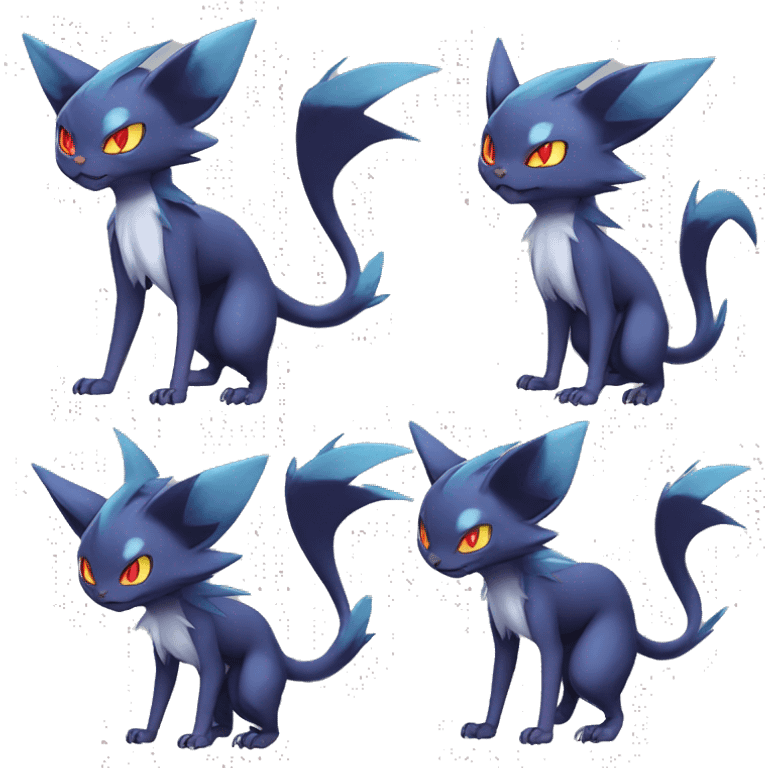 Edgy Cool Sneasel-Noivern-Absol-Pokémon-Fakémon-fusion-cat Full Body emoji