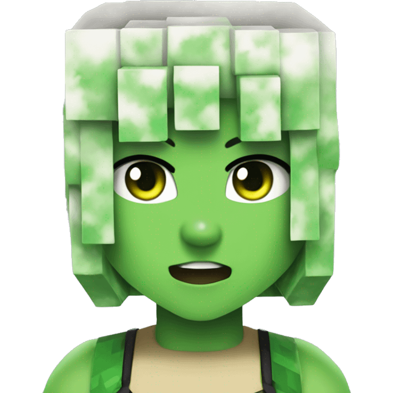 minecraft creeper as an anime girl emoji