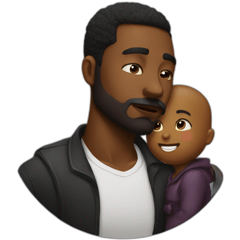 Black daddy kissing emoji