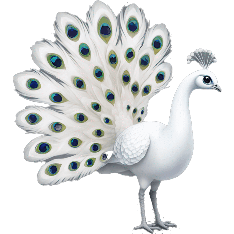 White peacock with a bow emoji