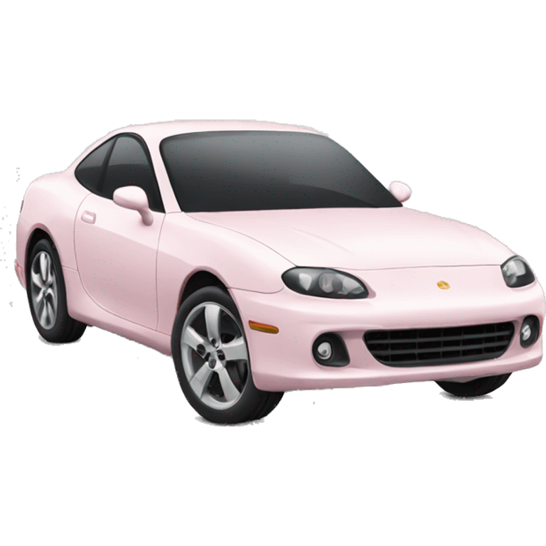 white and light pink car emoji