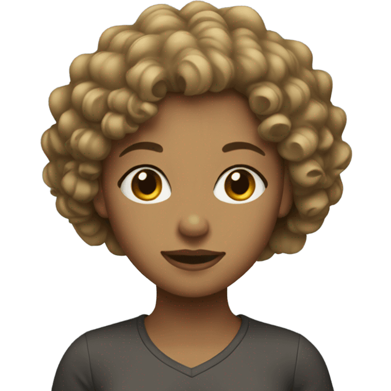 Dark blonde, curly hair, white girl emoji