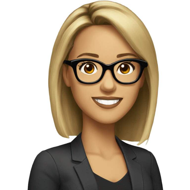 Caucasian Jessica alba with glasses  emoji